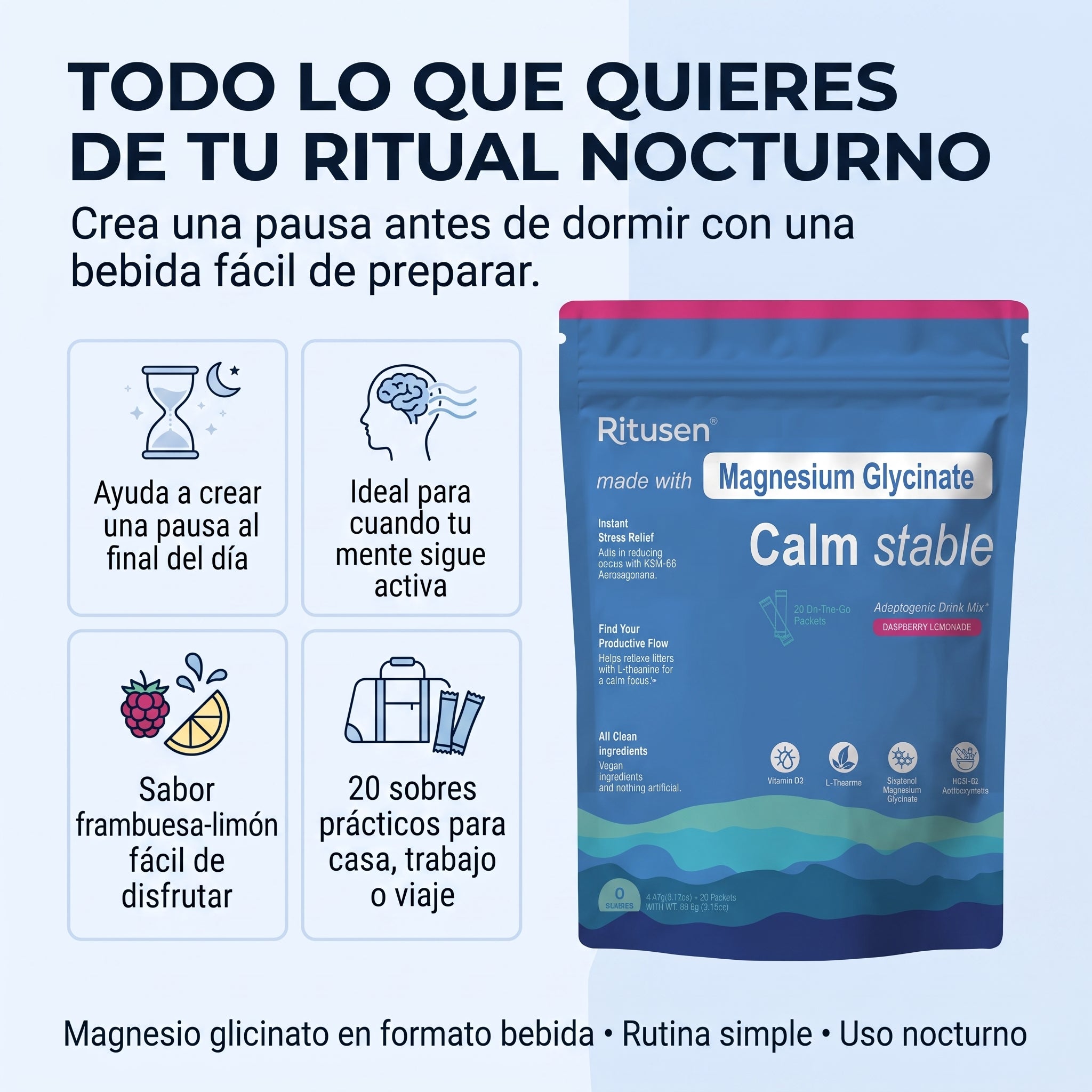 Ritusen Living: Magnesio Ritual Nocturno, Tu rutina de calma antes de dormir